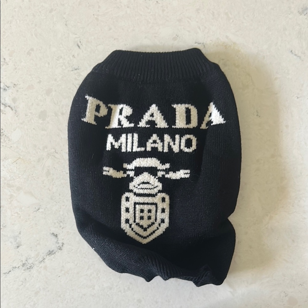 Dog sweater prada Black and White Crewneck Sweater